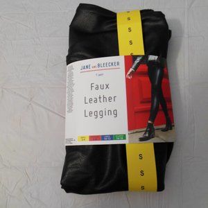 Jane and Bleecker Black Faux Leather Legging Small 2-4 NWT